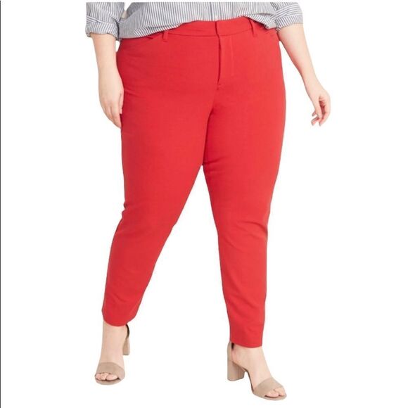 Old Navy “Briquette Coral” High Waist Ankle Length Pixie Pant - Picture 1 of 11